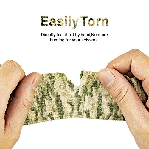FRESINIDER 9 Rolls Self Adhesive Wrap Athletic Tape Gauze, Breathable Elastic Cohesive Bandage for Sports Injury & Pet (7 Pcs 2" x 5 Yards + 2 Pcs 1" X 5 Yards) (Woodland Multicam Camo) - color: Woodland Multicam Camo