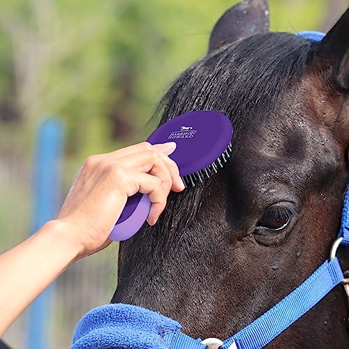 Harrison Howard Horse Mane and Tail Brush - Professional Grooming Brush, Equestrian Detangler, Non-Slip, Purple - color: Purple