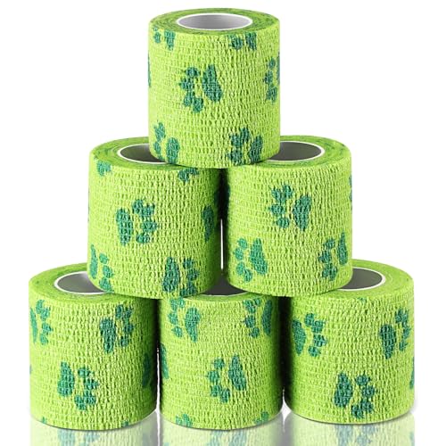 Threlaco 3 Rolls No Chew Bandage for Dogs Bitter Bandage Wrap for Dogs Wound Wrap (3 Inches X 5 yd,Green) - size: 3 Inch X 5 yd