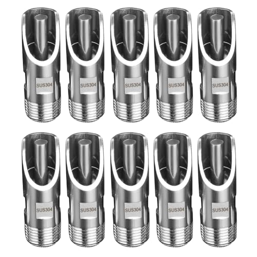 Beduan 304 Stainless Steel 1/2 Male Pig Nipple Waterer for Barrel Kit Feeder Automatic Water Drinker Durable Antirust (Pack of 10)