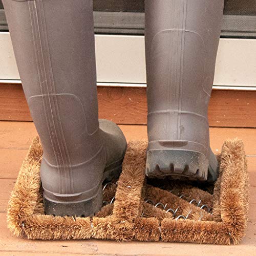 NINAMAR Natural Coir Boot Scraper Door Mat - 13 x 12 inch - color: 1 Unit