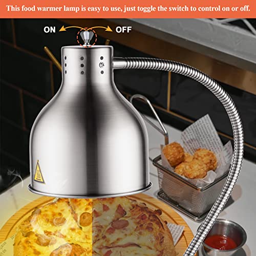 Stainless Steel Food Heat Lamp Commercial Food Warmer Lamp Food Service Restaurant Retractable Heat Lamp Heating Lamp for Food Warming Restaurant Buffet Home Use Warmer