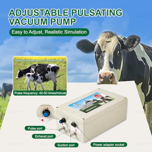 Upgrade 2-in-1 Goats and Cows Milking Machine, 1.85Gal/7L Food-Grade Stainless Steel Bucket with 5200mAh Built-in Rechargeable Battery, 4 Teat Cups, Cordless Pulsation Vaccum Electric Milking Machine - size: 7L