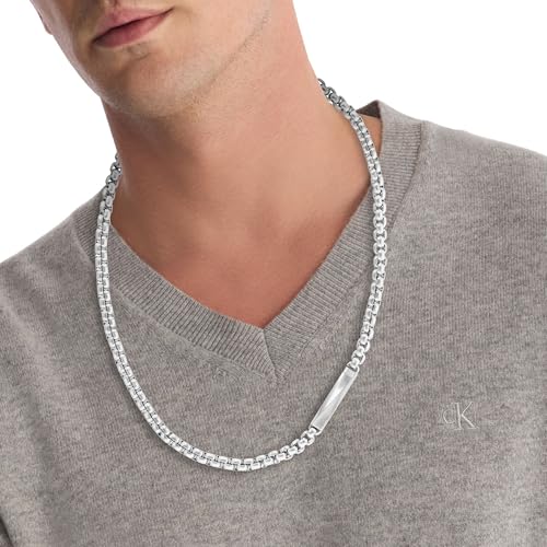 Calvin Klein Men's Jewelry - Iconic ID Necklace - Stainless Steel - Modern Statement Accessory - Gift for Him