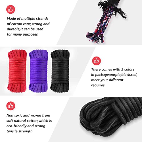 Soft Cotton Rope - Ecofriendly Soft Twisted Cotton Rope for DIY, Suitable for Camping, Hanging Clothes & Costume Play, Black - style: Black