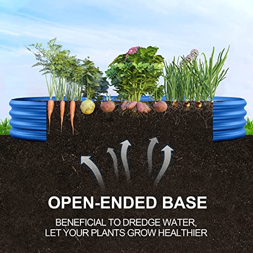 Land Guard Galvanized Raised Garden Bed Kit, Galvanized Planter Raised Garden Boxes Outdoor, Oval Large Metal Raised Garden Beds for Vegetables 4 x 2 x 1ft(1pcs) (Blue)… - color: 5-blue, size: 4×2×1ft(1pcs）