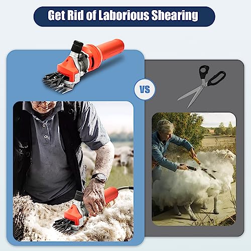 1200W Sheep Shears, 9-Tooth Blade 2800r/min Manganese Steel Professional Heavy Duty Electric Sheep Clippers for Mianyang, Tibetan Sheep, Hu Sheep, Goats, Small-Tailed Han Sheep, Tan Sheep
