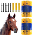 GarveeHome Livestock Scratch Brushes, Horse Scratcher Full Massage Grooming Brush Kit, Cow Brush Relieve Itching on the Back of Livestock for Horse Cow Cattle Sheep Pig Goat - color: Blue yellow 2