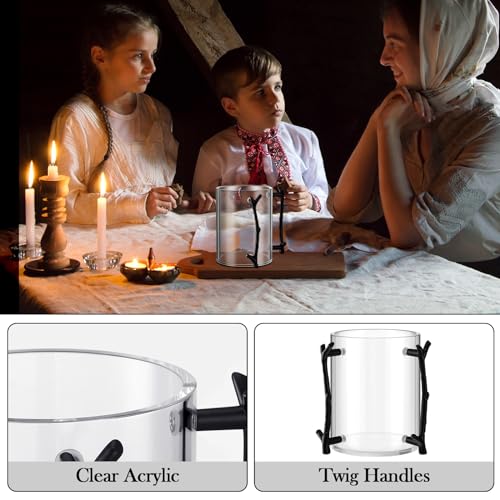 Dingion Judaica Hand Washing Cup for Netilat Yadayim,Black Handle | Clear Acrylic Judaica Hand Washing Cup Stable Dual Black Handles 5 Inch Netilat Yadayim Cup Traditional Jewish Ritual Kohanim - color: Black Handle
