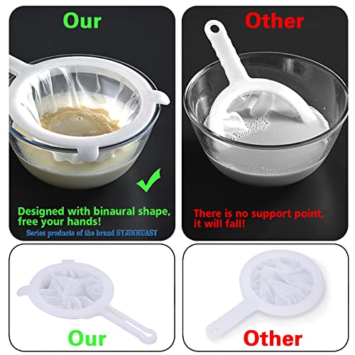 Kitchen Ultra-Fine Nylon Mesh Strainer Food Yogurt Mesh Sieve Plastic Mesh Colander with Handle Mini Brine Shrimp Separation Net for Filtering Juice Juice Milk Honey (200Mesh) - size: 200Mesh