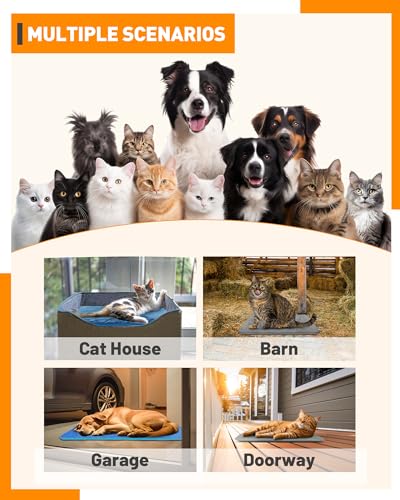 PETNF Pet Heating Pad Temperature Adjustment Anti-bite Puppy with Timer Cat Heating Pad Indoor Waterproof Pet Warming Pad Electric Heated Bed Mat Dog - color: Blue, size: XL: 35.5'' x 23.6''