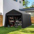 Real Relax Portable Storage Shed 8 x14 FT | Heavy Duty Outdoor Carport Canopy with Rolled up Zipper Door for Bikes, Motorcycles, Outdoor Tools