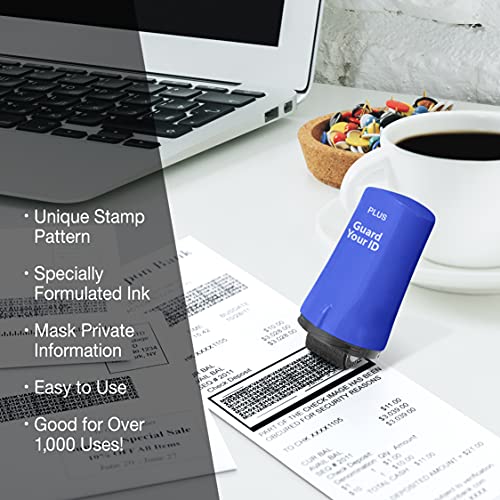Guard Your ID Identity Theft Protection Roller Stamp for Mail & Documents - color: Blue, size: Standard