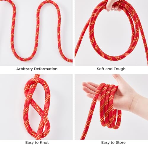 1/2 Inch 150ft Double Braided Polyester Arborist Rope, Heavy Duty Nylon Rope for Anchor, Tree Work, Cargo, Pulling, Sailing(Red) - size: 1/2in x 150ft, style: Red