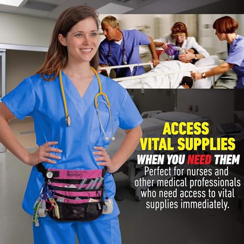 Kangapak Nurse Fanny Pack Multi Compartment Waist Organizer Tool Bag for Students, Practitioners & Medical Professionals - color: Purple Haze
