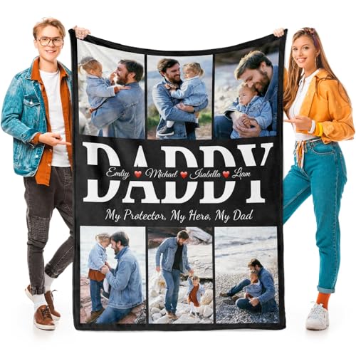 inkArts Fathers Day Personalized Gifts for Dad from Daughter Son Gifts for Dad Custom Blankets with Photo, Personalized Photo Blankets Customized Blanket with Picture - color: 6 Photo-4