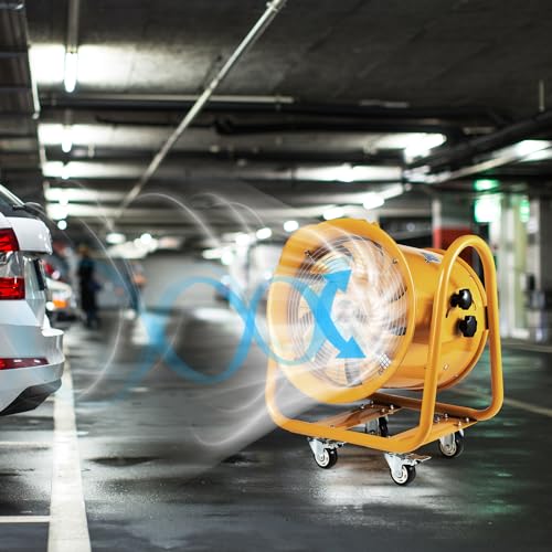 VEVOR Explosion Proof Fan 16 Inch, 350W 4240CFM, Industrial Portable Ventilator Blower/Exhaust with 9.8ft Light Cord -No Plug - size: 16 Inch