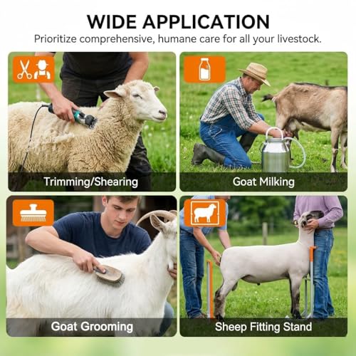 Heavy Duty Adjustable Stainless Steel Sturdy Goat Sheep Stand | Premium Reinforced Stainless Steel Livestock Trimming Goat Stand, 4-17.7 Inches Adjustable Height Animal Care Feeder Unit