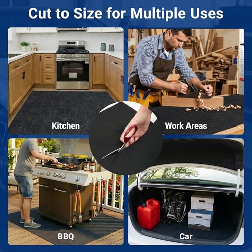 FLEXIMOUNTS 17x8 Ft Heavy Duty Garage Floor Mat - Anti-Slip Backing & Oil Absorbent Surface, Premium Waterproof Garage Carpet for Floor, Durable Parking Mat for SUV - size: 17' x 8'