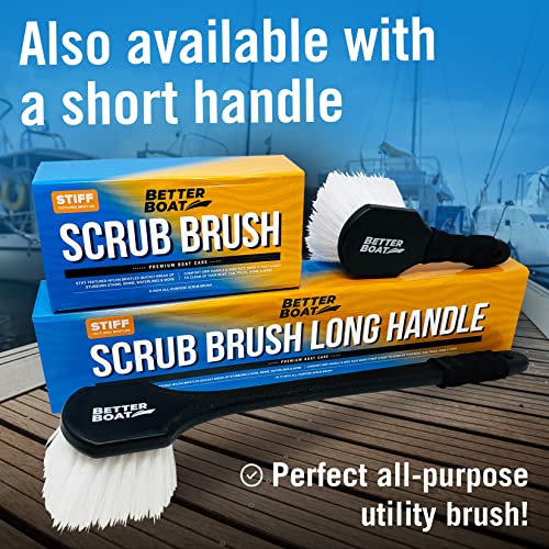 Stiff Hand Scrub Brush, Large Handle Heavy Duty Tire and Wheel Cleaning | Tool, Outdoor Boat Scrubber with Handle, Carpet Cleaner, All-Purpose Cleaning Brush - style: Long Handle