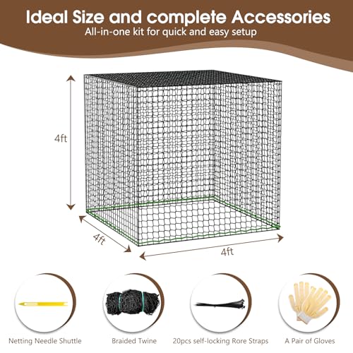 4x4 Ft Round Bale Hay Nets for Horses, Heavy Duty Slow Feed Hay Net | 1.5" Holes Large Nylon Hay Net Slow Feeder Nets with Net Repair Tool, UV Resistant Horse Hay Net for Horse Cattle Cow Sheep