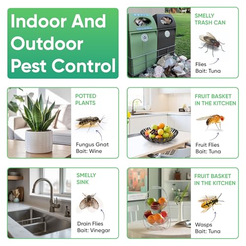 Sticky Fly Trap Indoor & Outdoor Pack of 8 | Hanging Fly Stick for Gnats, Flies, Wasps, Mosquitoes & Other Flying Bugs | Fly Trap Sticky | Fly Catcher Indoor | Flying Insect Trap Rolls | Ucatch