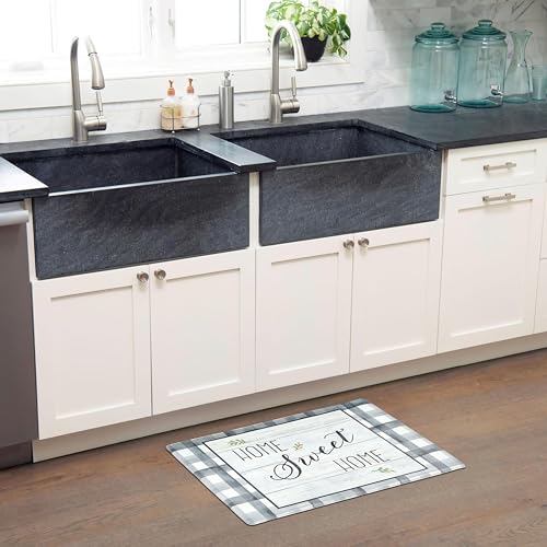 Home Dynamix SoHome Cozy Living Shiplap Anti-Fatigue Kitchen Mat, Home Sweet Home, 17.5"x30" - color: Grey/Green, size: 18"L x 18"W x 0.5"Th