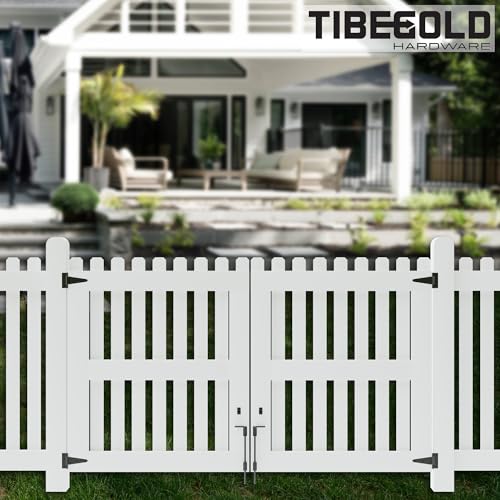 36" Heavy Duty Cane Bolt Gate Drop Rod, Extra Thick Gate Ground Latch Hardware for Wood PVC Vinyl Metal Fences Gates, Wrought Iron Doors Stopper Gate Latches, Black Finish, 1 Pack - size: 36 Inch