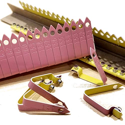Pinnon Hatch Farms Custom Engraved Aluminum Zip Wing Bands Chicken Poultry Duck Peacock Identification Tags Text with or Without Artwork (100, Pink) - color: Pink