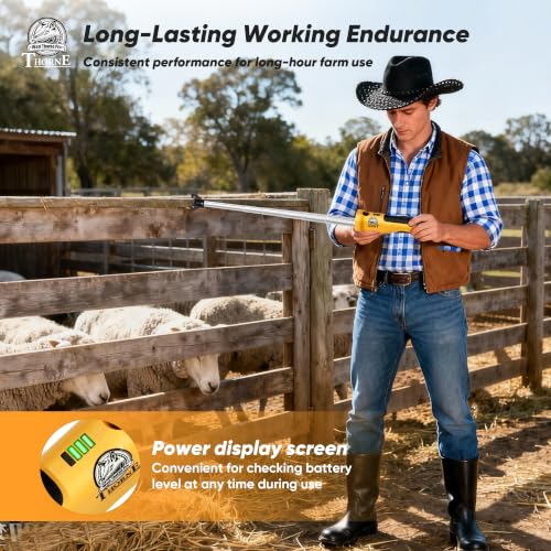 Retractable Cattle Prod, Livestock Prod with LED Light, Waterproof Animal Herding Tool for Cattle, Pigs and Goats, Heavy Duty Livestock Management(42in)