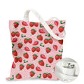 Aesthetic Canvas Tote Bag for Women - with Magnetic Snap Closure & Zipper Inner Pocket Reusable Totes Bag - color: Strawberry3
