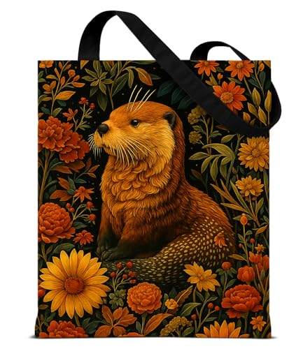 Vintage Botanical Animal Canvas Tote Bag for Women, Aesthetic Floral Animal Reusable Shoulder Bag for Shopping - color: 22