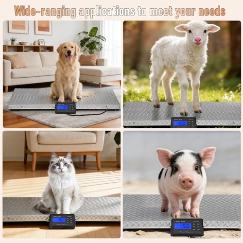 Dog Weight Scale for Large Breed Precision Large Dog Scale | 1100lb x 0.2lb Precision Pet Scale , Dog Weight Scale with Large Stainless Steel Platform 40.5” x 20.8”, ( Anti-slip ) - size: 40.5” x 20.8”