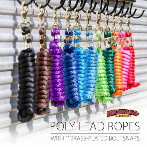 Mustang Poly Lead Rope 9ft. with Bolt Snap - color: Brown