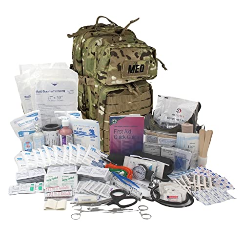 Luminary Tactical Trauma Kit Fully Stocked First Aid Kit Backpack EMS/EMT First Responder Medical Bug Out Bag for Preppers Professionals and Outdoorsman (Woodland Camo) - color: Woodland Camo