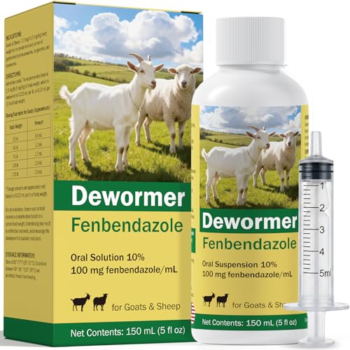 Dewormer for Goats and Sheep with Fenbendazole, Liquid Dewormer | for Roundworms, Lungworms, Tapeworms & More, 150ml