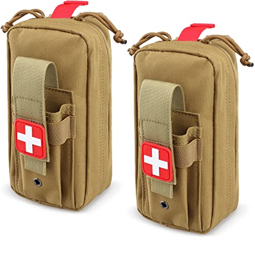 LIVANS IFAK Pouch, First Aid Medical Pouch for Emergency & Trauma Kits - color: Khaki-2 Packs