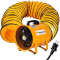MOUNTO 12-Inch Heavy Duty Cylinder Axial Fan with 25-Foot Vinyl Hose | High-Performance Portable Blower/Exhaust Fan | 2900 CFM Directional Airflow for Crawl Spaces, Attics, Basements - size: 12inch