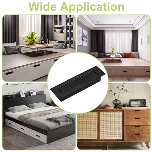 1 Pack 304 Stainless Steel Recessed Pocket Door Handle Brushed Flush Mount Pocket Door Edge Pull for Closet Pocket (Black) - color: Black-1pcs-A