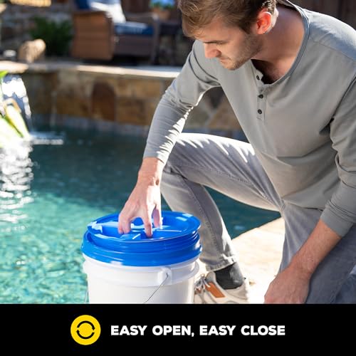 Gamma2 Gamma Seal Lid – Turn your standard utility bucket into an airtight storage container – Fits a 3.5 to 7 Gallon Bucket - Blue, Made in USA - color: Blue, size: Fits 3.5, 5, 6, & 7 Gallon Buckets