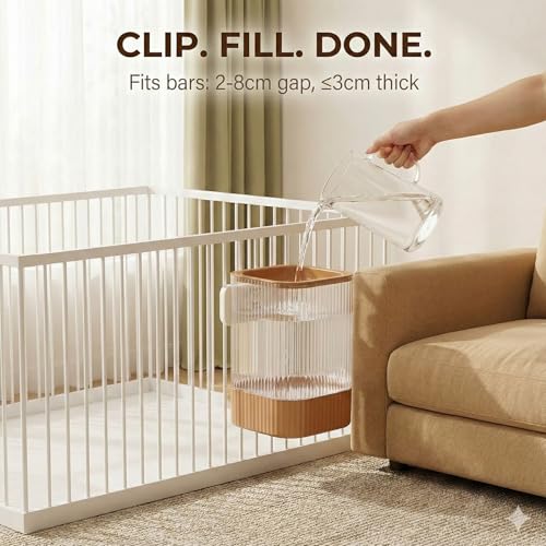 Small Pet Automatic Water Dispenser 1.6L - High-Temp Resistant, Detachable Easy to Clean, Non-Spill Auto Water Level | Food Grade Cage Mountable Feeder for Rabbit, Cat, Guinea Pig, Call Duck, Puppy