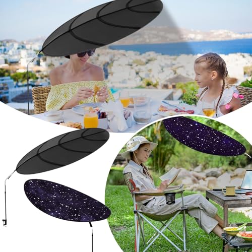 Large Adjustable Office Cubicle and Desk Shade,51'' Portable Cubicle Light Shade with Clamp Foldable Rotatable Canopy Blocks Light or Disturbance for Working Accessories(Starlit Sky) - style: Starlit Sky