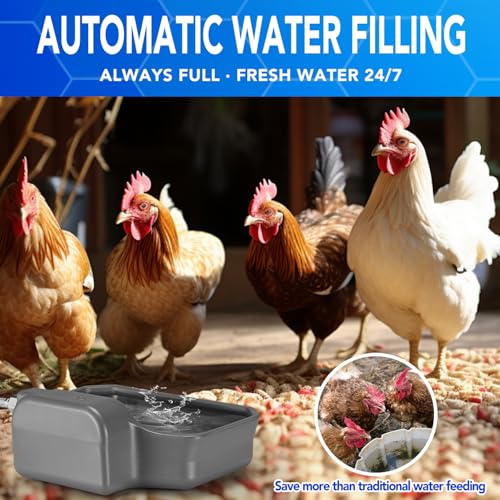 PETTEN Auto Fill Dog Water Bowl, Outdoor 1Gal/3.75L Automatic Dispenser | Auto-refill float valve,no electricity.3.75L for dogs/cats&livestock.3/4"GHT hose connection.Food-grade HDPE,durable - color: Grey