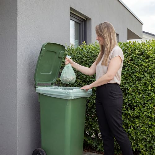 bioMat 33-35 Gallon Compostable Food Scrap Bags, 10 Count | BPI, CMA and OK Compost HOME certified, Meets the ASTM D6400 Standard, Tall Flat Top Bin Liner for Kitchen Food Waste Bin - size: 10 Count (Pack of 1), style: 35 Gallon