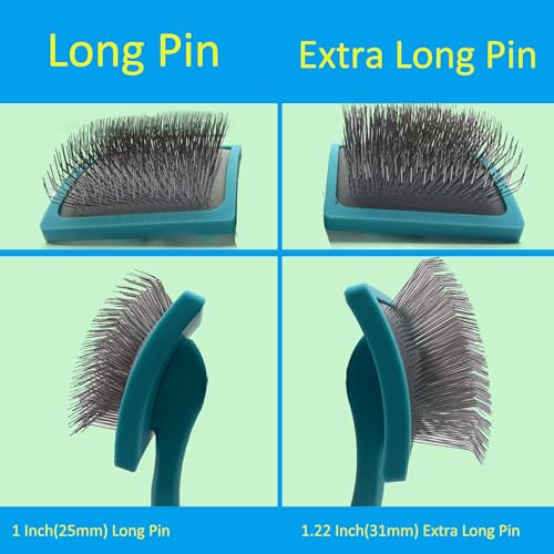 Extra Long Pin Dog Grooming Brush Haired Dogs & Pet Comb Value Kit,Dog Brushes for Goldendoodle, Labradoodle, Poodles - Pet Hair Brush for Medium & Long Haired Dogs-31mm pins - size: Vlaue Kit
