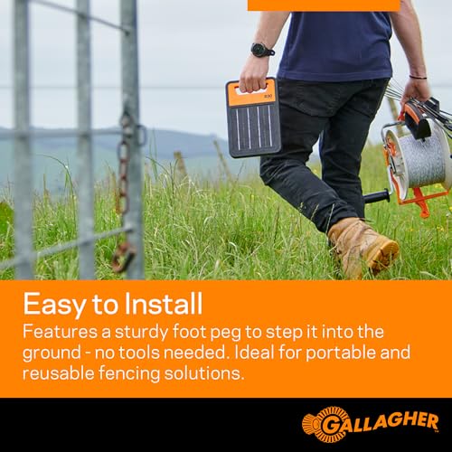 Gallagher 3/8" x 48" Fiberglass Step-in Electric Fence Posts 50 Pack | Holds Wire Polywire Polytape | Weatherproof & Lightweight | Portable Fence Posts for Livestock Gardens & Rotational Grazing
