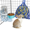 Rabbit Water Bottle Ferret Food Bowl Bunny Water Dispenser Stainless Steel Food Dish Hanging Drinking Fountain Drinker Feeder Crate Bowl Feeder Cup for Guinea Pig Hedgehog Chinchilla - color: Blue