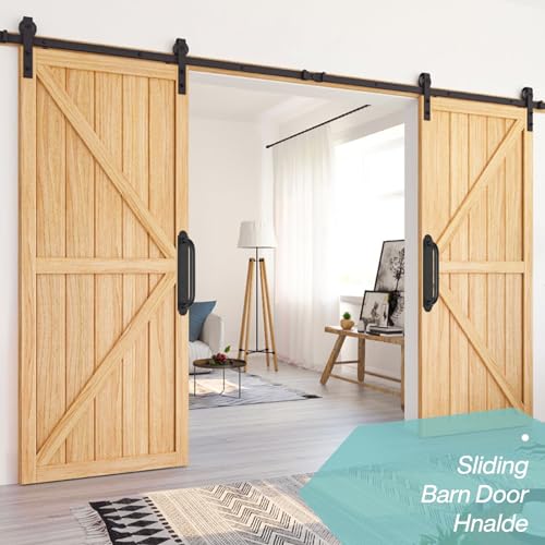 12'' Black Heavy Duty Metal Gate Handles 2 Pack, Outdoor Power Coated Modern Door Pull Hanlde for Fence Garden Patio Barn Door, Interior Closet Cabinets Door Pulls - size: 12 Inch