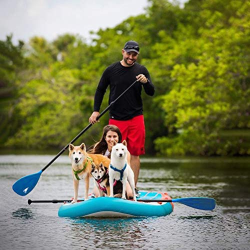 Karltion SUP Paddle - 3-Piece Adjustable Aluminium SUP Paddle with Glass Fiber Blade for Surfing, Floating, Water Sports - color: Blue