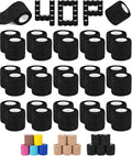 AZEN 40 Pack Self Adhesive Bandage Wrap Black, 2" X 5 Yards Black Athletic Tape, Vet Wrap, Tattoo Grip Tape Wrap，Ankle Tape, Cohesive Bandage Wrap - color: Black, size: 2IN - 40Pack